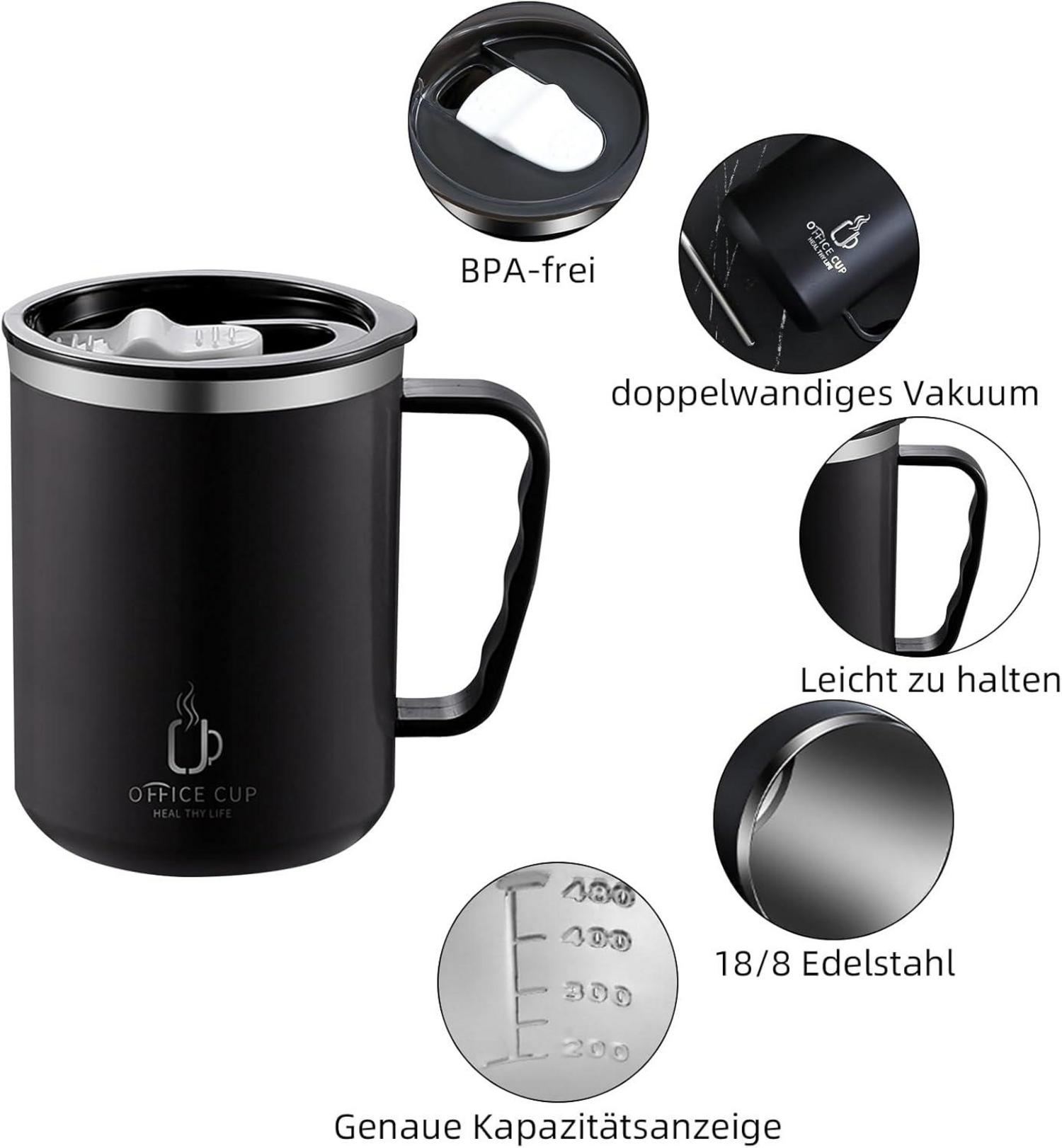 Thermobecher Kaffee To Go 500ml Edelstahl Doppelwandig