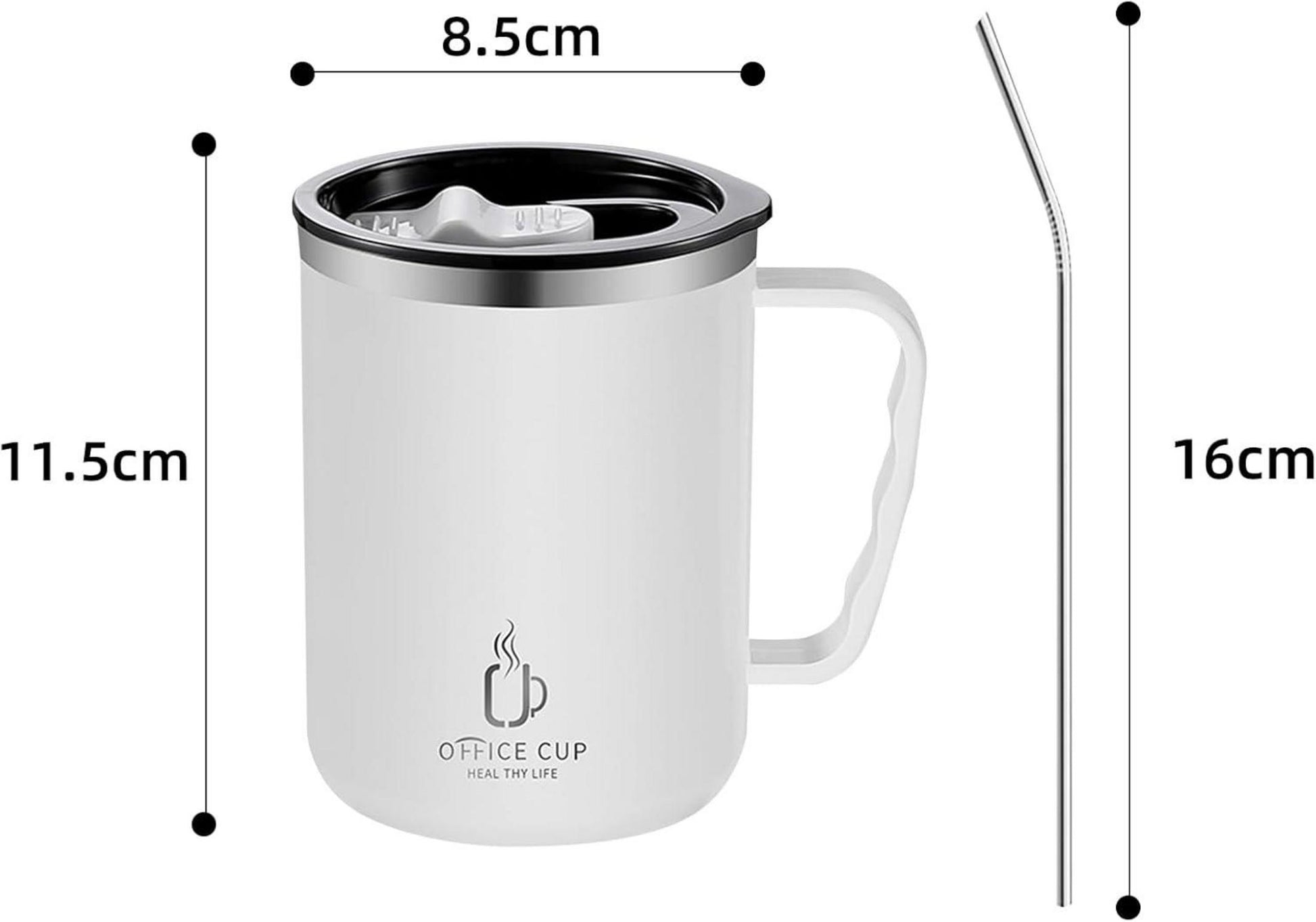 Thermobecher Kaffee To Go 500ml Doppelwandig Isolierbecher Henkel
