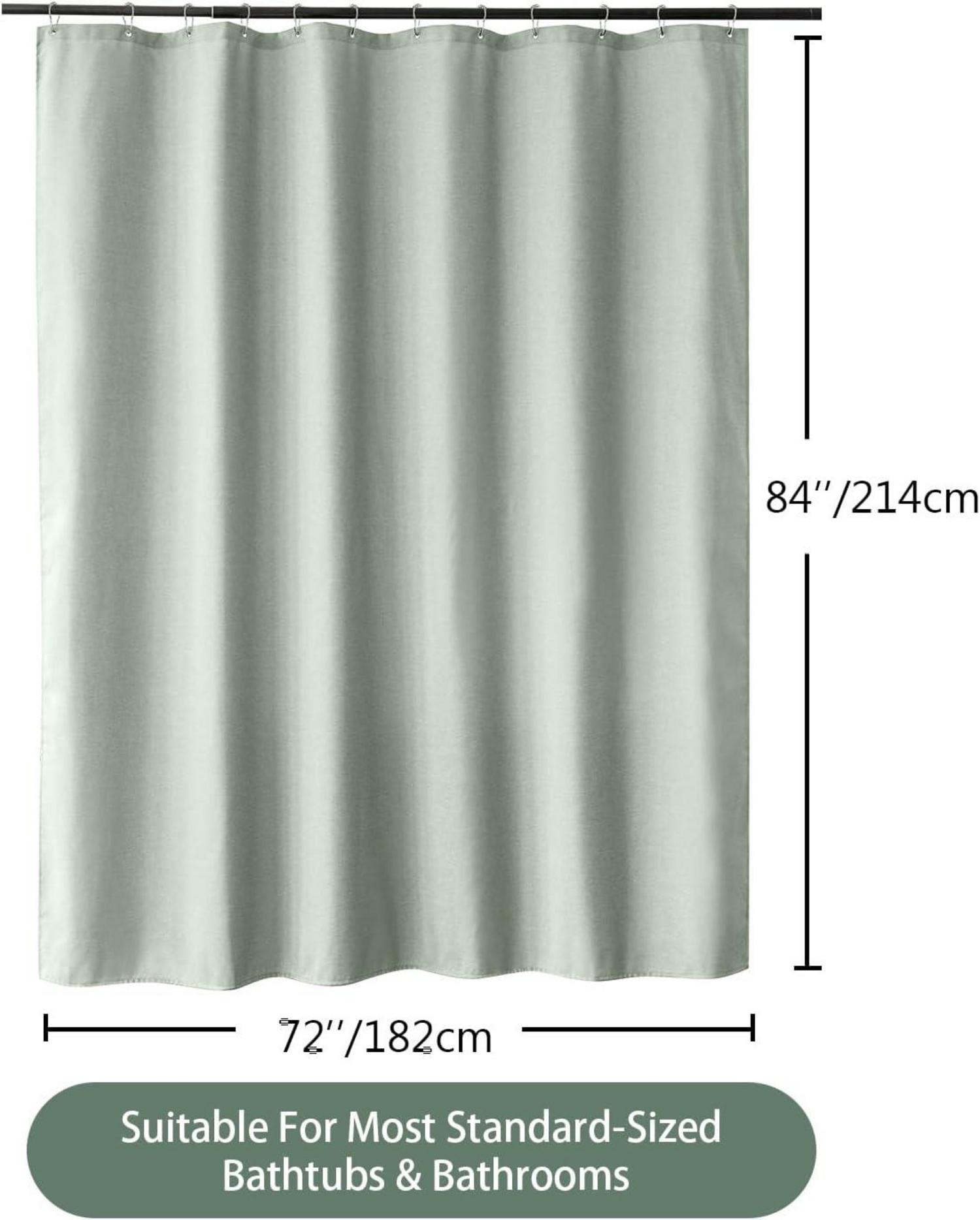 Leinen Duschvorhang Metallringe Wasserdicht Anti Schimmel 182x214cm