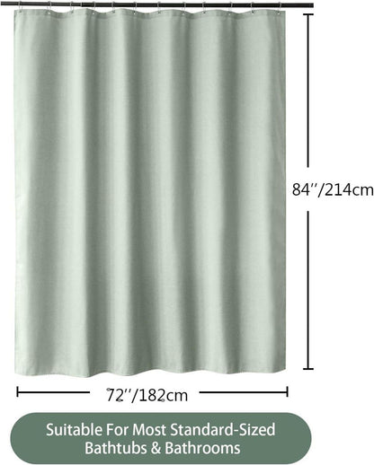 Leinen Duschvorhang Metallringe Wasserdicht Anti Schimmel 182x214cm