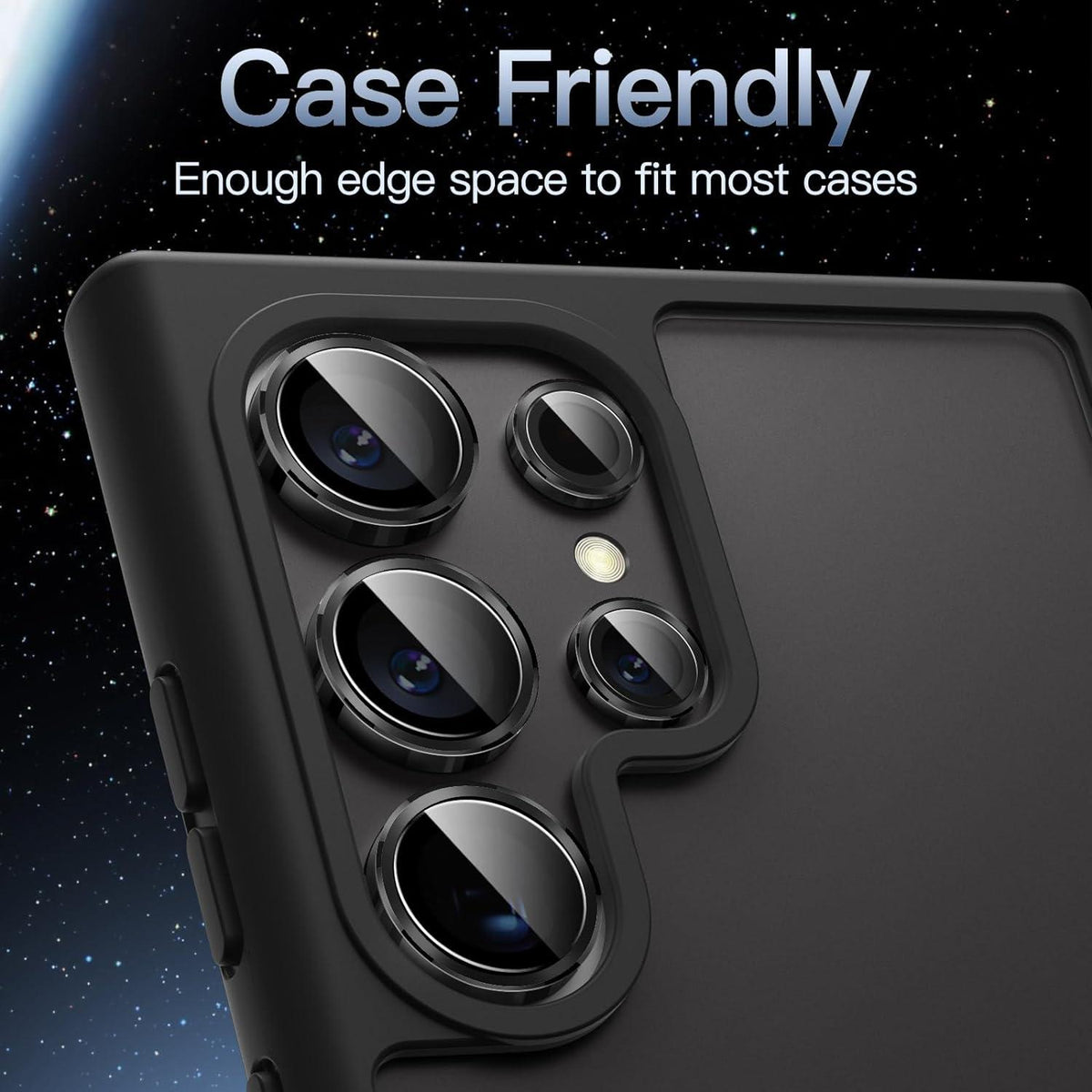 Kameraschutz Samsung Galaxy S24 Ultra 9H Glas Metall Schwarz