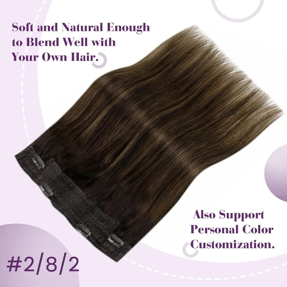 Echthaar Draht Extensions Braun Ombre 35cm #2/8/2