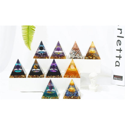 Heilkristall Pyramide Obsidian Amethyst 2.4 Zoll