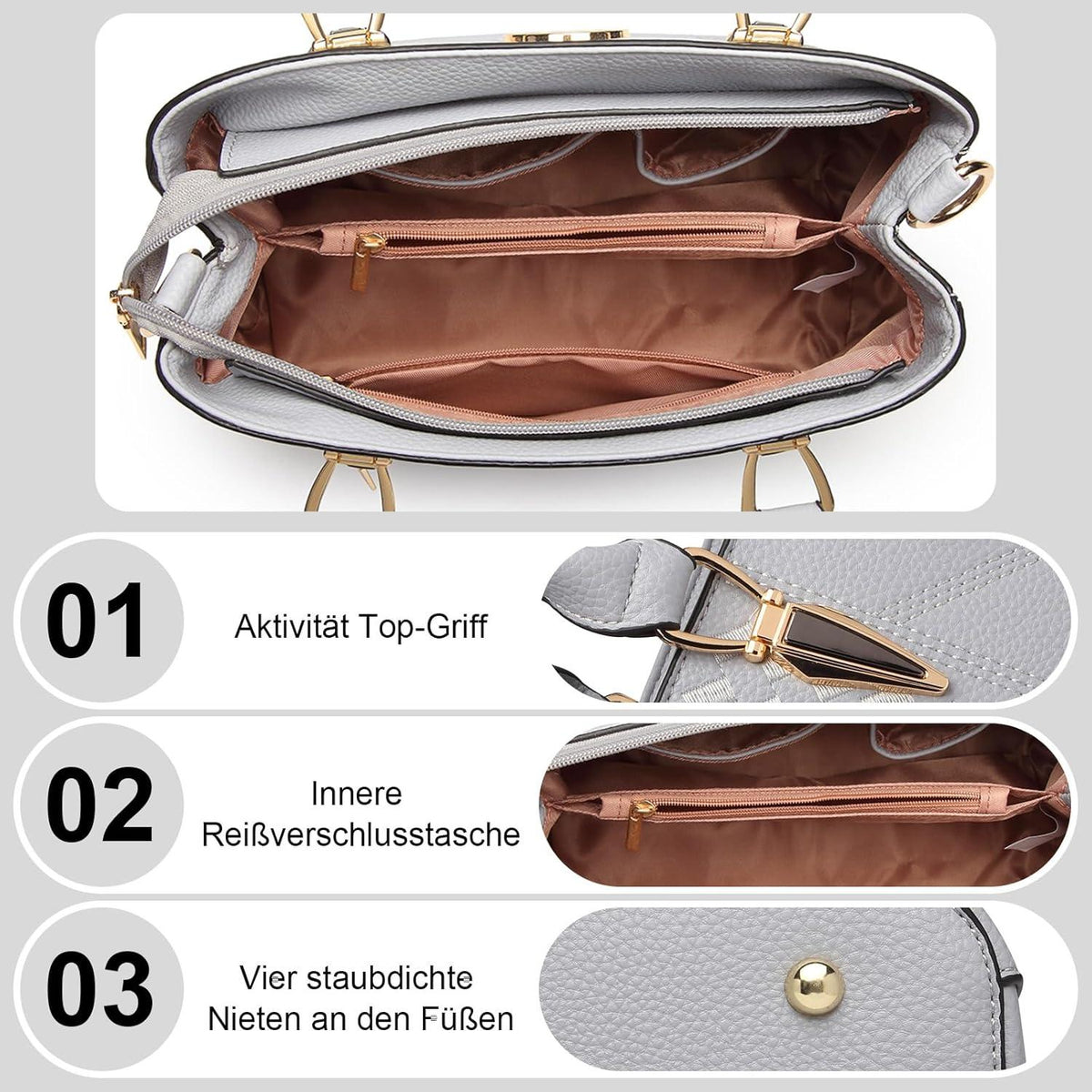 Miss Lulu Damen Handtasche Mittelgroß PU-Leder