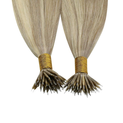 Echthaar Nanoring Extensions Blond 55 cm – 50 Strähnen