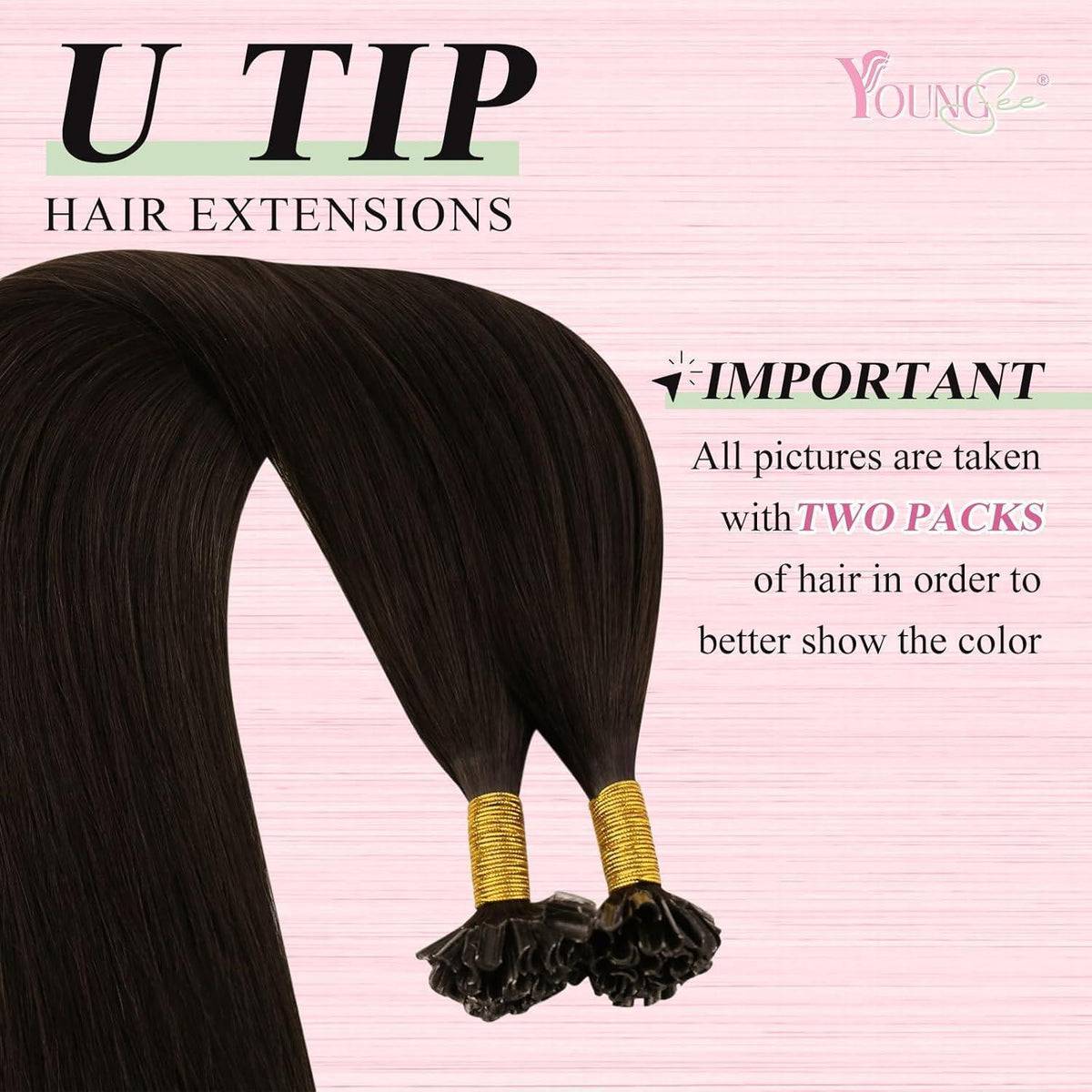 Echthaar Bondings Braun 40cm - Remy Keratin U Tip Extensions