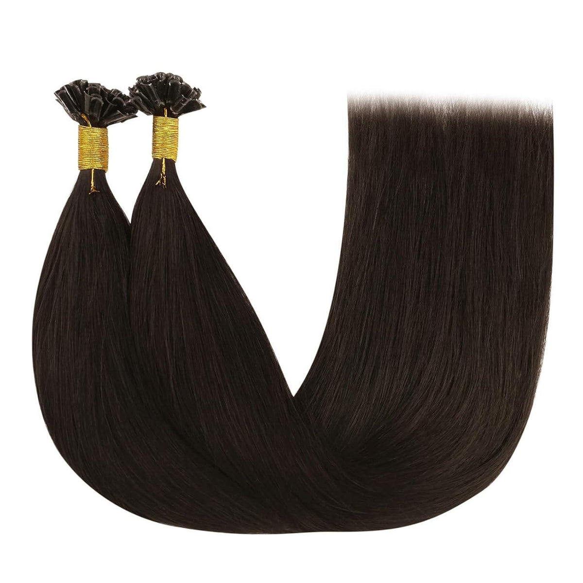 Echthaar Bondings Braun 40cm - Remy Keratin U Tip Extensions
