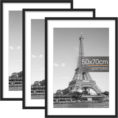 3er Pack Bilderrahmen 50x70cm Schwarz für Wohnzimmer