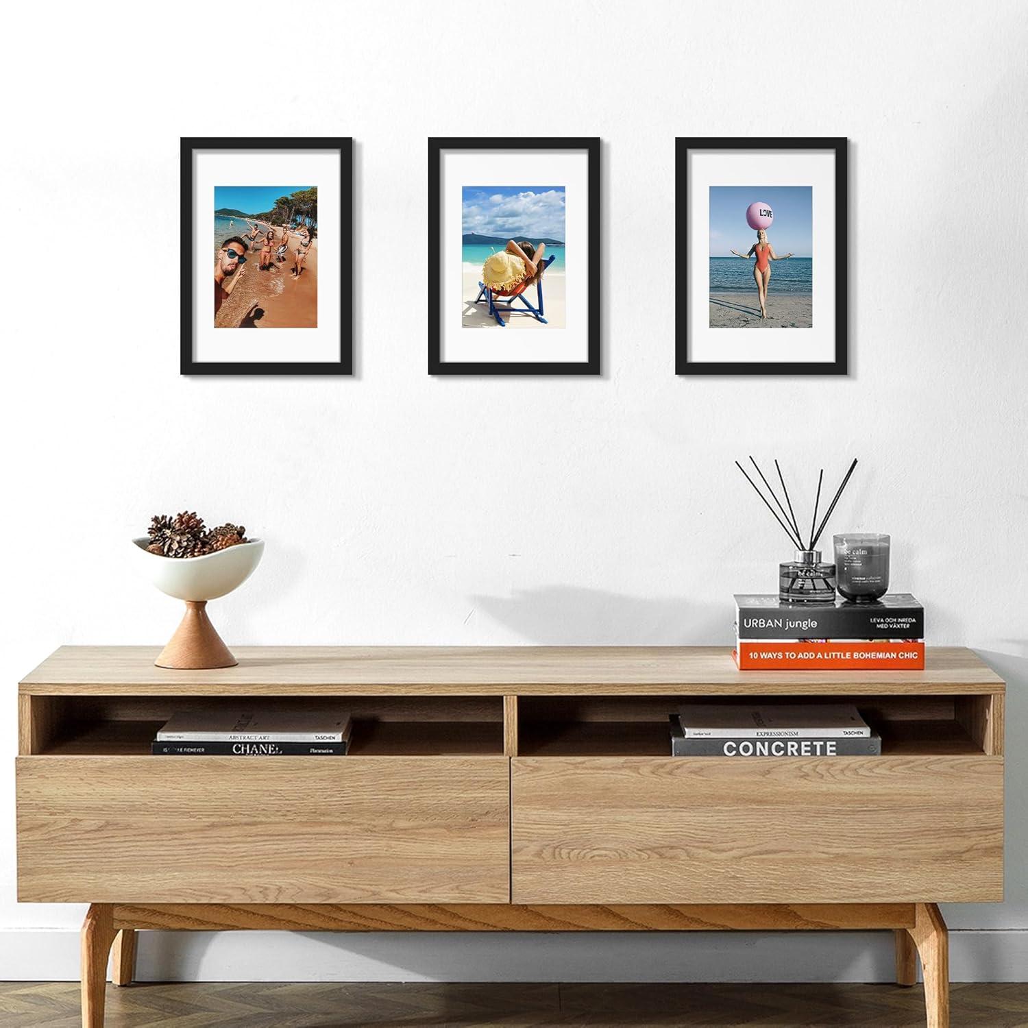 3er Pack Bilderrahmen 50x70cm Schwarz Poster Fotorahmen Aufhängen
