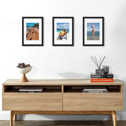 3er Pack Bilderrahmen 50x70cm Schwarz Poster Fotorahmen Aufhängen