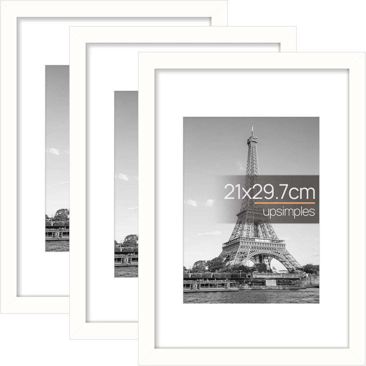 3er Set Bilderrahmen A4 Weiß für Fotos Poster Kinderzeichnungen