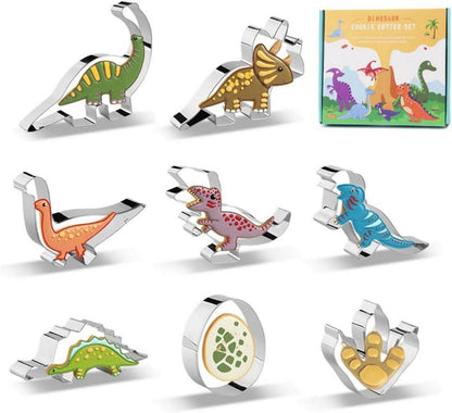 Dinosaurier Ausstecher Set 8-teilig Edelstahl Fondant Plätzchen Keks