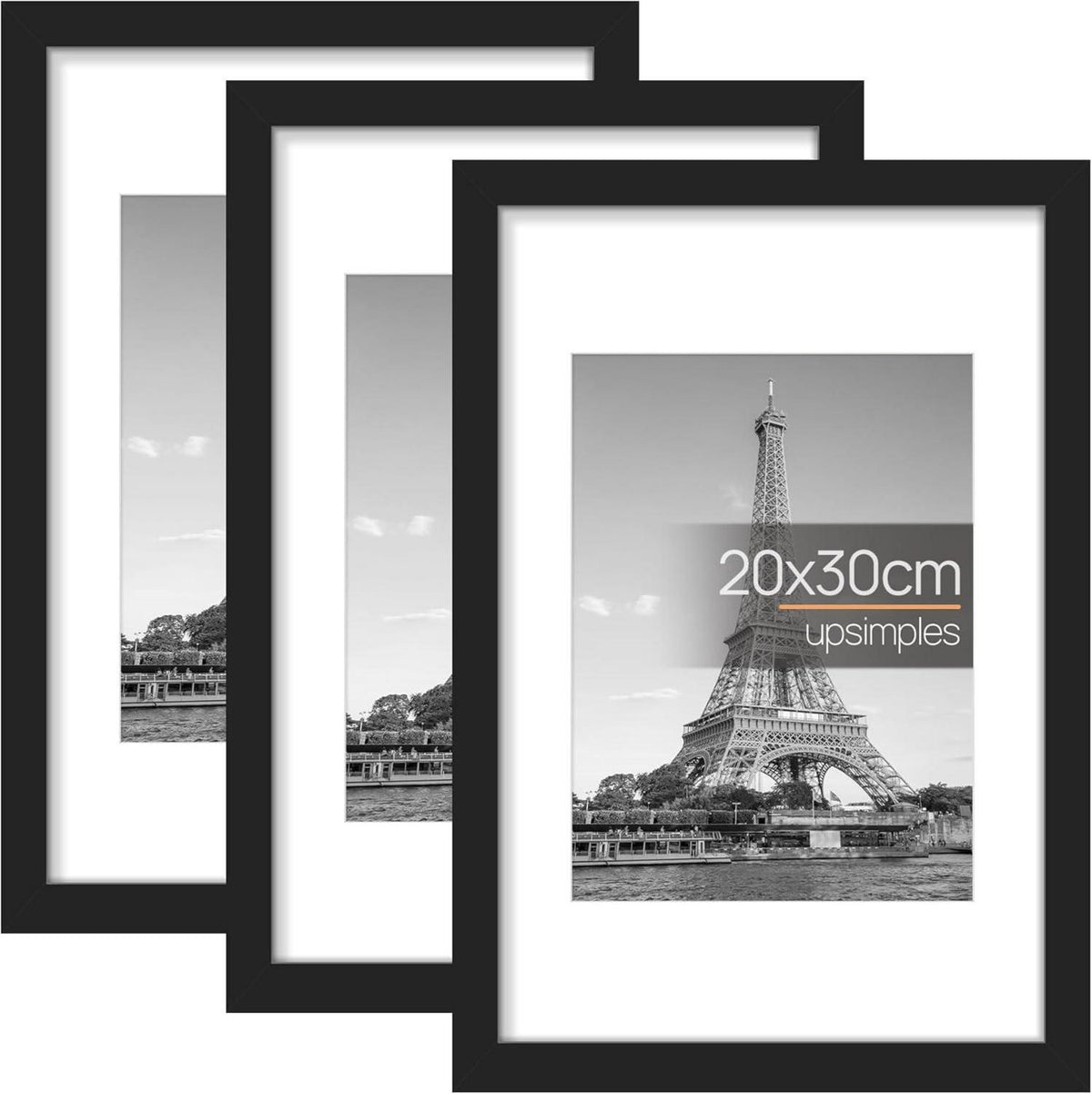 Bilderrahmen Set Schwarz 20x30cm für Fotos und Poster