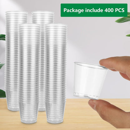 400er Pack 30ml Transparente Plastik Schnapsgläser PS, Wiederverwendbare Shotgläser