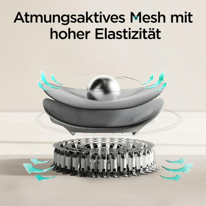 Ergonomischer Bürostuhl 3D Verstellbare Kopfstütze Lendenwirbelstütze