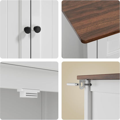 Bealife Sideboard mit Arbeitsplatte | Buffet Schrank Braun