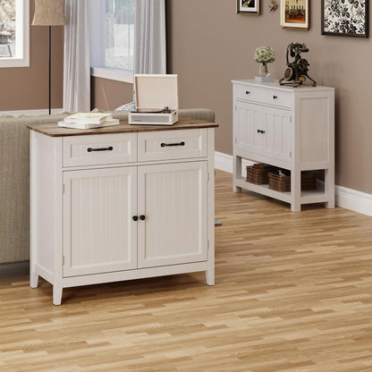 Graues Sideboard mit Arbeitsplatte – Buffet Schrank mit Schubladen