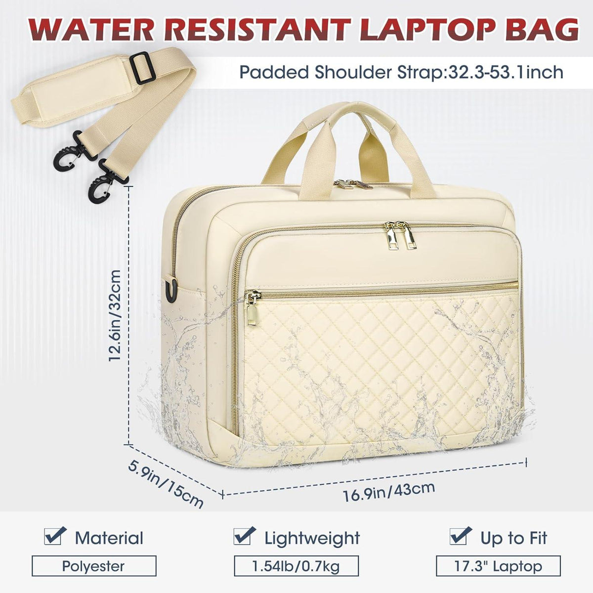Laptoptasche 17,3 Zoll Damen Aktentasche Business Notebook