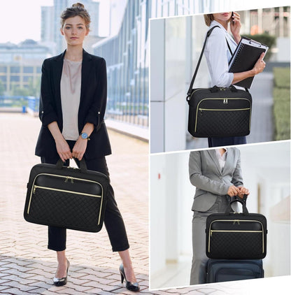 Laptoptasche 17,3 Zoll Damen Business Notebook Wasserdicht Schwarz