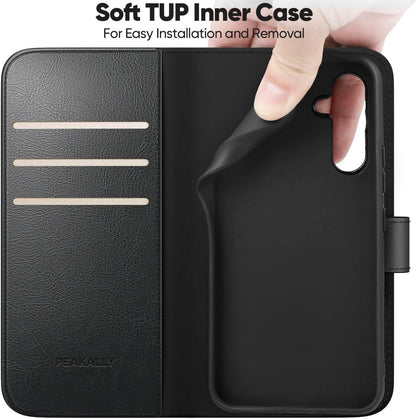 Handyhülle Samsung Galaxy A55 5G Schwarz RFID PU Leder Magnet