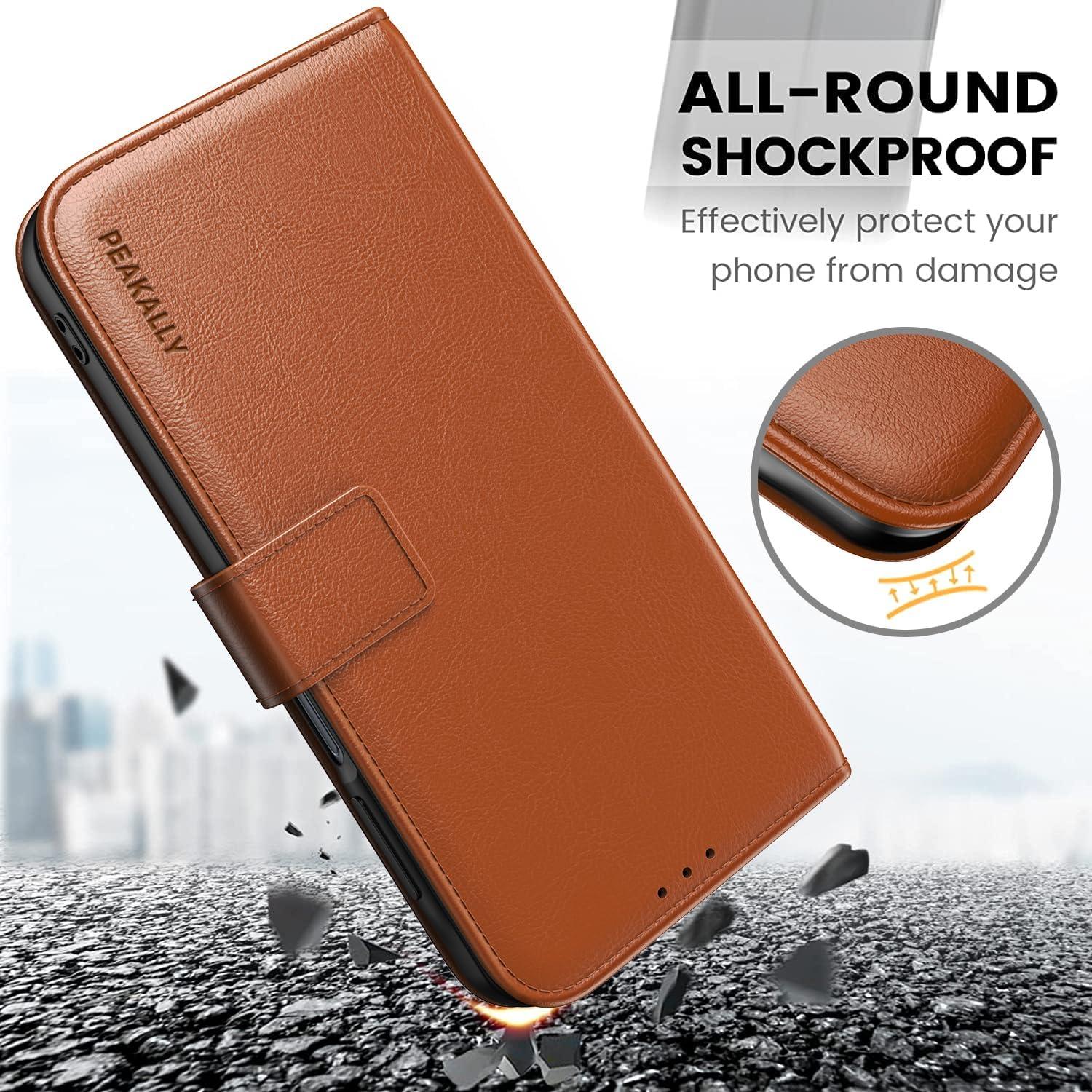 Samsung Galaxy A35 Handyhülle Braun PU-Leder RFID Ständer Magnetisches Design