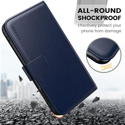 Handyhülle Samsung Galaxy A15 4G 5G Blau PU Leder RFID Kartenfach