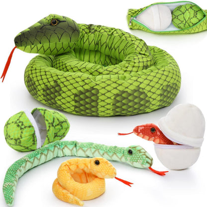 Riesen Kuschelschlangen XXL mit Babys - 200cm Plüschtier