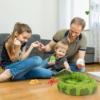 Riesen Kuschelschlangen XXL mit Babys - 200cm Plüschtier