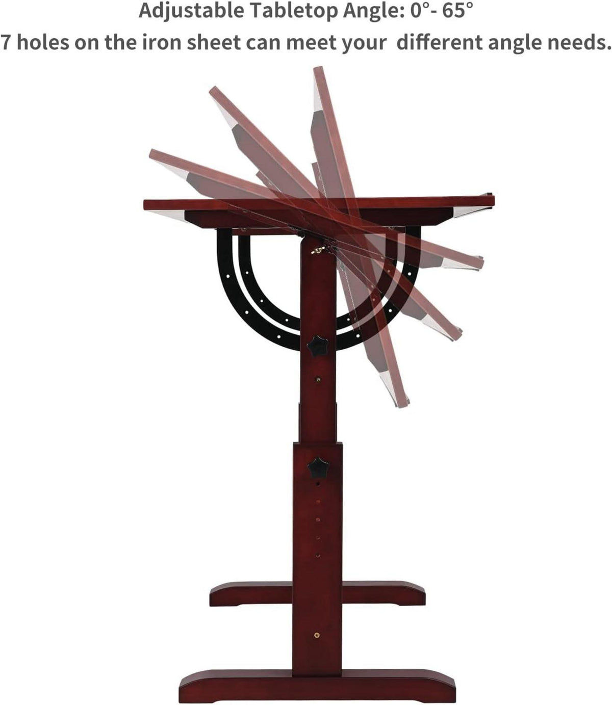 MEEDEN Holz-Zeichentisch Verstellbarer Mal-Tisch 90x60cm