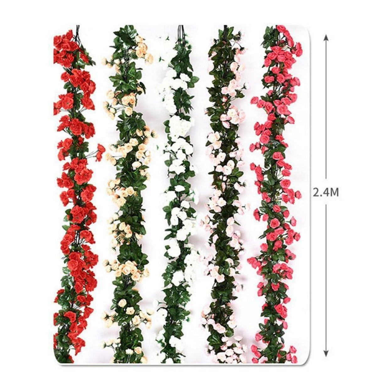 2x 2.4m Künstliche Rosen Girlande – Romantische Blütenrebe für Deko