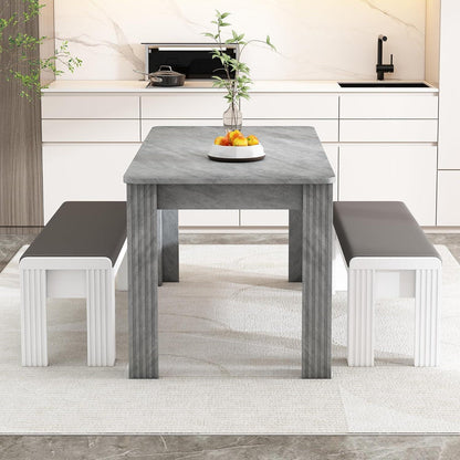 Rechteckiger Esstisch 117cm – Grau für Küche, Esszimmer & Wohnzimmer