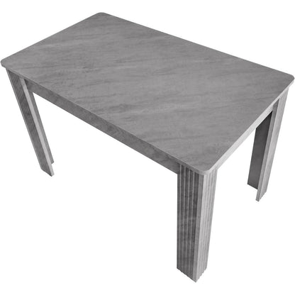 Rechteckiger Esstisch 117cm – Grau für Küche, Esszimmer & Wohnzimmer