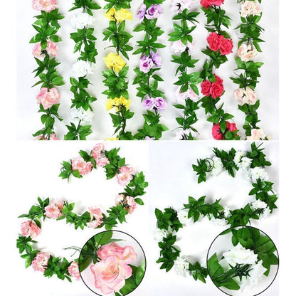 2x 1.8m Künstliche Rosen Girlande – Romantische Blütenrebe für Deko