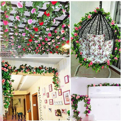 2x 1.8m Künstliche Rosen Girlande – Romantische Blütenrebe für Deko