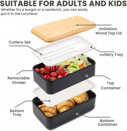 BUGUCAT Bento Box Japanisch 1400ML Brotdose Lunchbox Kinder Erwachsene