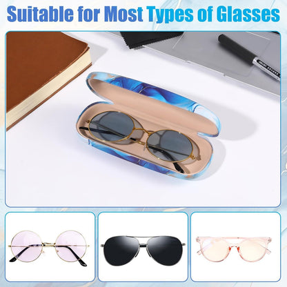 3er Set Brillenetui Hardcase Groß Marmor Design inkl. Brillenputztuch