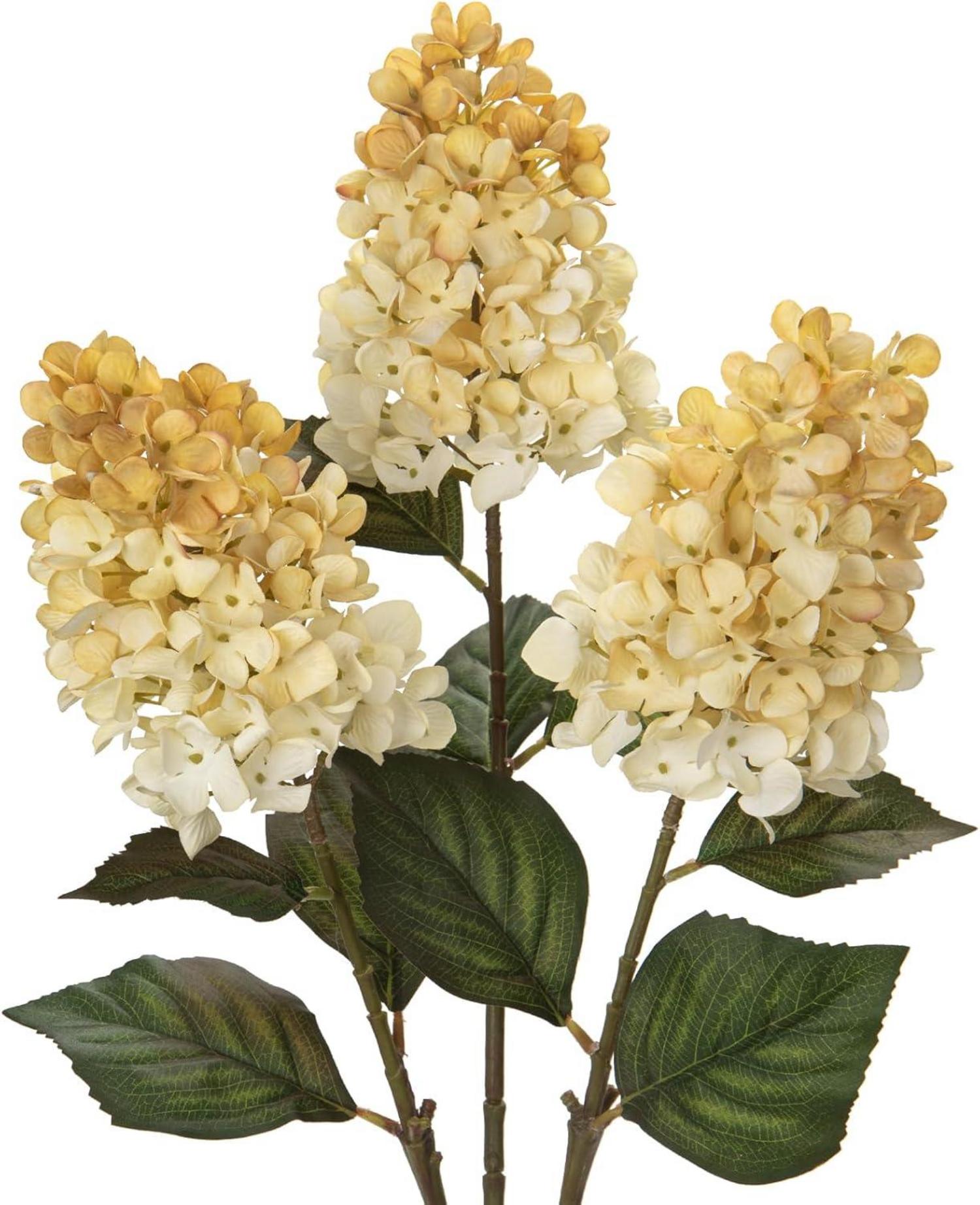 Künstliche Hortensien Rispenhortensie 3er Set weiß 73CM