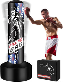 Boxsack Stehend Erwachsene 180cm Aufblasbar Schwarz Kickboxsack