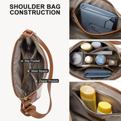 Damentasche Klein PU Leder Umhängetasche Y2K Beige Braun