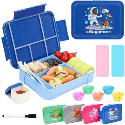 Brotdose Kinder Bento Box Lunchbox Auslaufsicher 12-teilig Blau