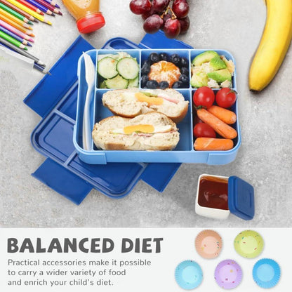 Brotdose Kinder mit Fächern 1330ML Lunchbox Bento Box Auslaufsicher Vesperdose für Mädchen Jungen Blau 12er Pack