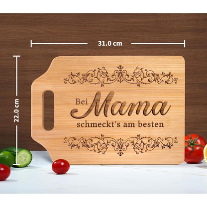 Graviertes Bambus Schneidebrett - Beste Mama Geschenk
