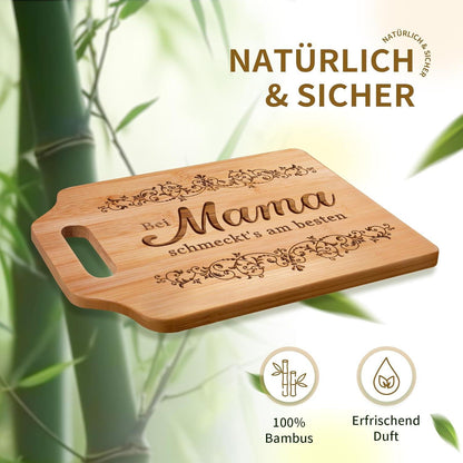 Graviertes Bambus Schneidebrett - Beste Mama Geschenk