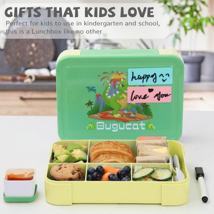Bugucat Brotdose Kinder Bento Box Auslaufsicher 1330ml 12-teilig Grün