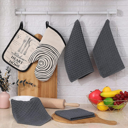 8er-Set Moosfor Microfasertücher 30x30cm Saugfähige Küchentücher Dunkelgrau