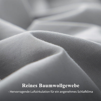 Baumwolle Kissenbezug 40x80 Grau 2er Set Reißverschluss