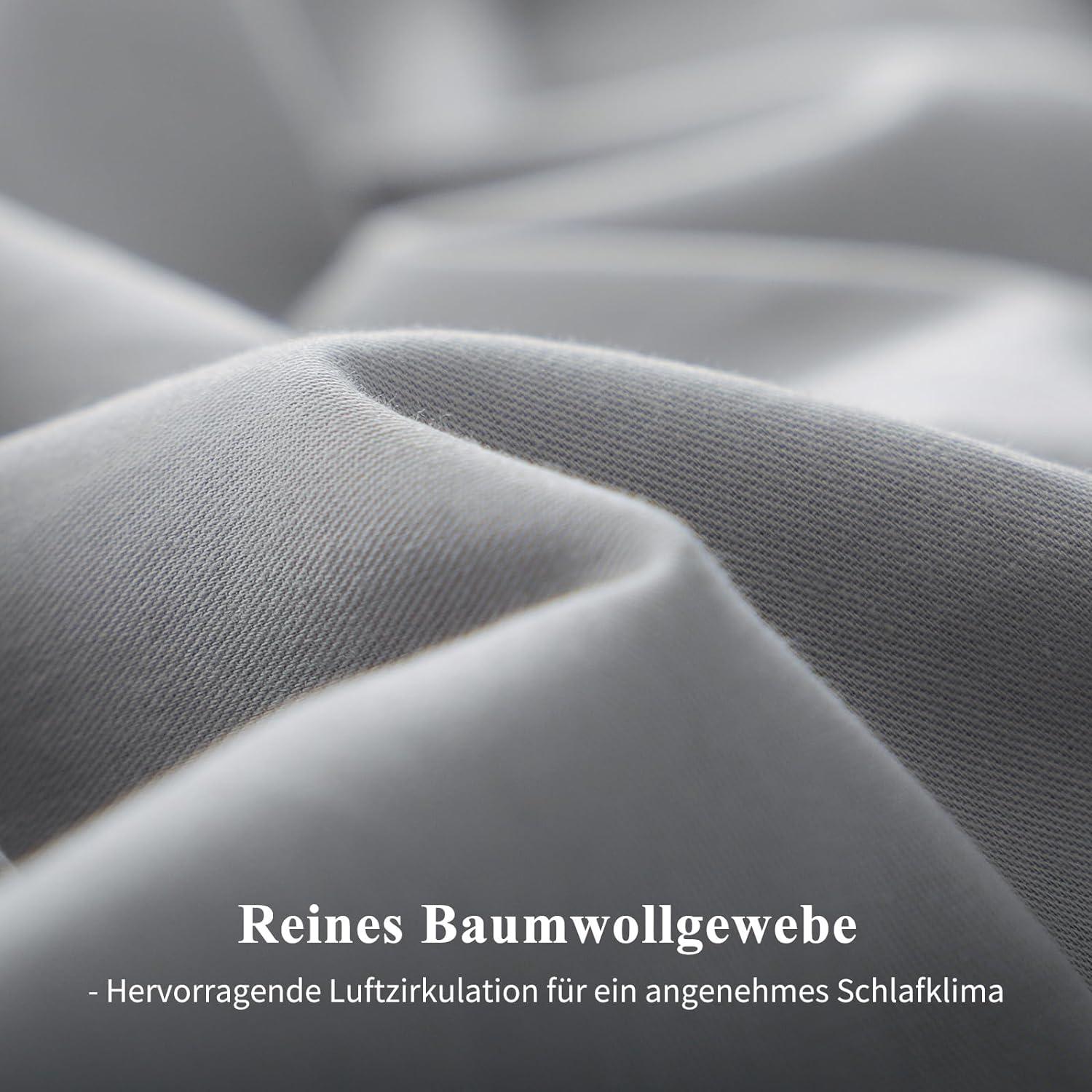 Aisbo Kissenbezug 80x80 Grau Baumwolle 2er Set mit Reißverschluss