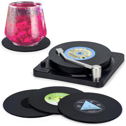 Valdivia Retro-Vinyl-Schallplatten Untersetzer, 6