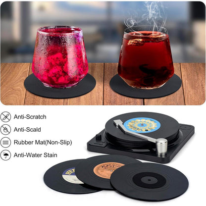 Valdivia Retro-Vinyl-Schallplatten Untersetzer, 6