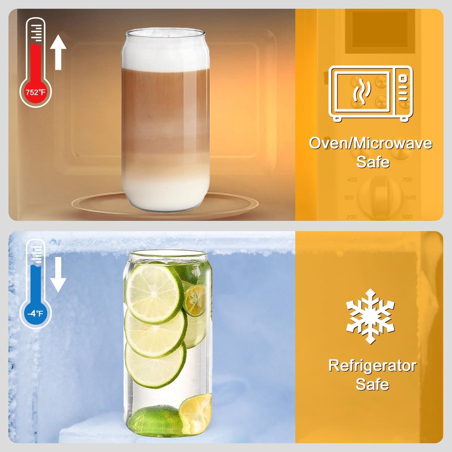 MEIMUCUL Trinkgläser 500ml 4er Set Smoothie Latte Whiskey Gläser